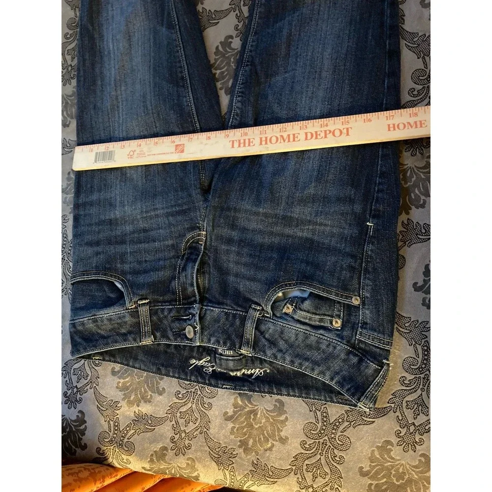 American Eagle Girls Blue Stretch Bootcut Denim Jeans Size 8 Regular